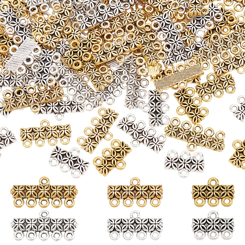 

1 Box 90Pcs 6 Styles Zinc Alloy Chandelier Components Flower Golden 11~25X12~20X2~2.5Mm Hole: 1.5~1.6mm 15Pcs/Style