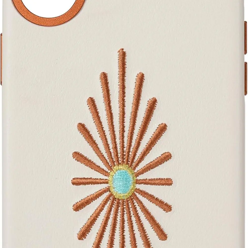 

Western Star Embroidered Leather iPhone Case - Cream, Size 16