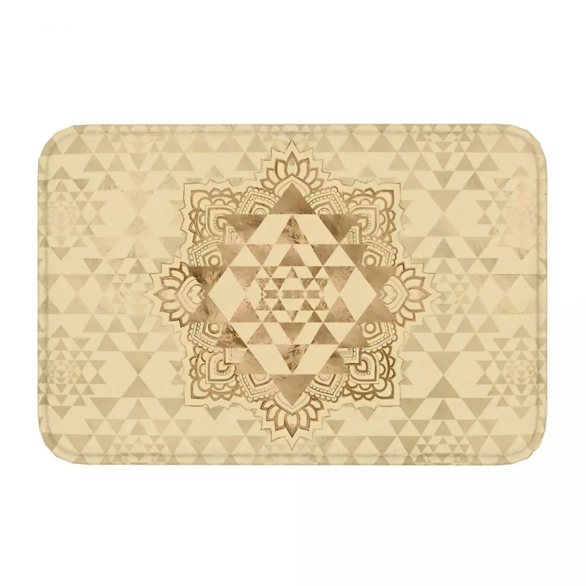 Sri Yantra Sri Chakra Pastel Gold Viking Non-slip Rug Doormat Kitchen Mat Hallway Carpet Home Decorative