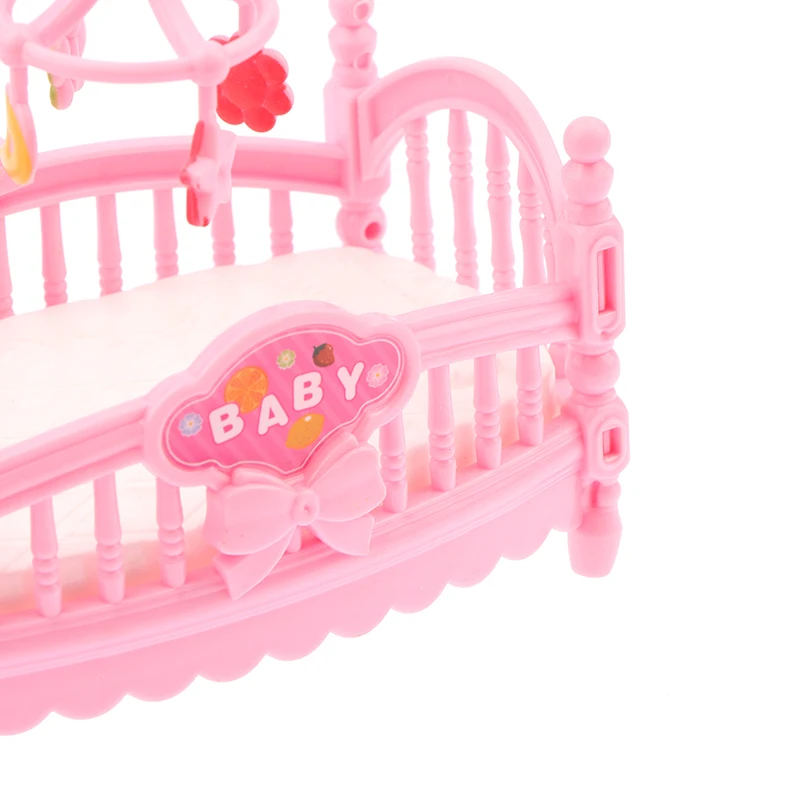 1/12 Dollhouse Simulation Mini Crib Baby Bed Model Dollhouse Bedroom Furniture Decoration Dolls House Accessories