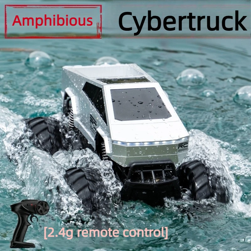 Cyberpunk RC Off-Road Pickup Truck 4WD Amphibious All Terrain 2.4GHz High Speed LED Lights Anti-Collision Electric Climbing Toy
