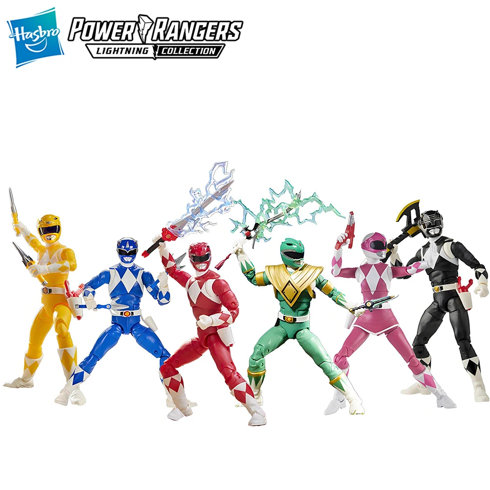 [In-Stock] Hasbro Power Rangers Lightning Collection Red Green Pink Blue Black Yellow Rangers 15cm Action Figure Model Toy
