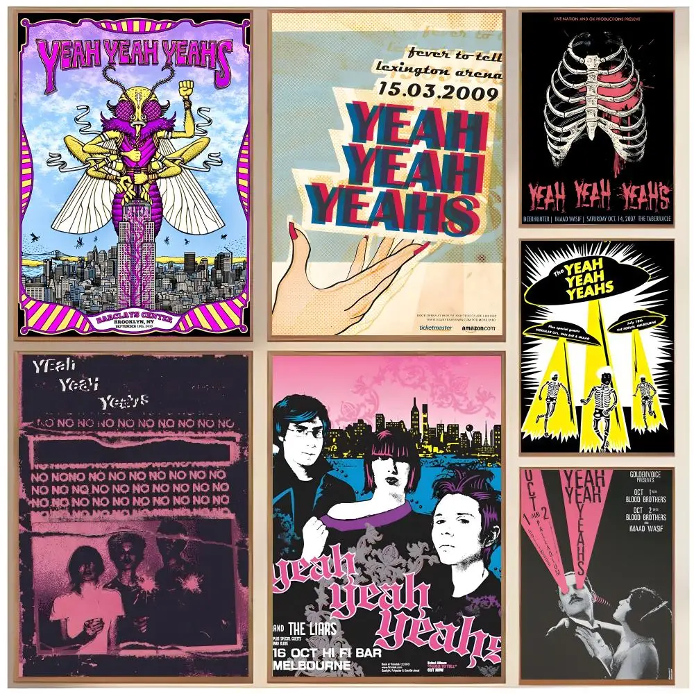Energetic Rockband Y-Yeah Yeah Yeahs Poster  Classic Home Interior Design & Modern Wall Decor Art Collection