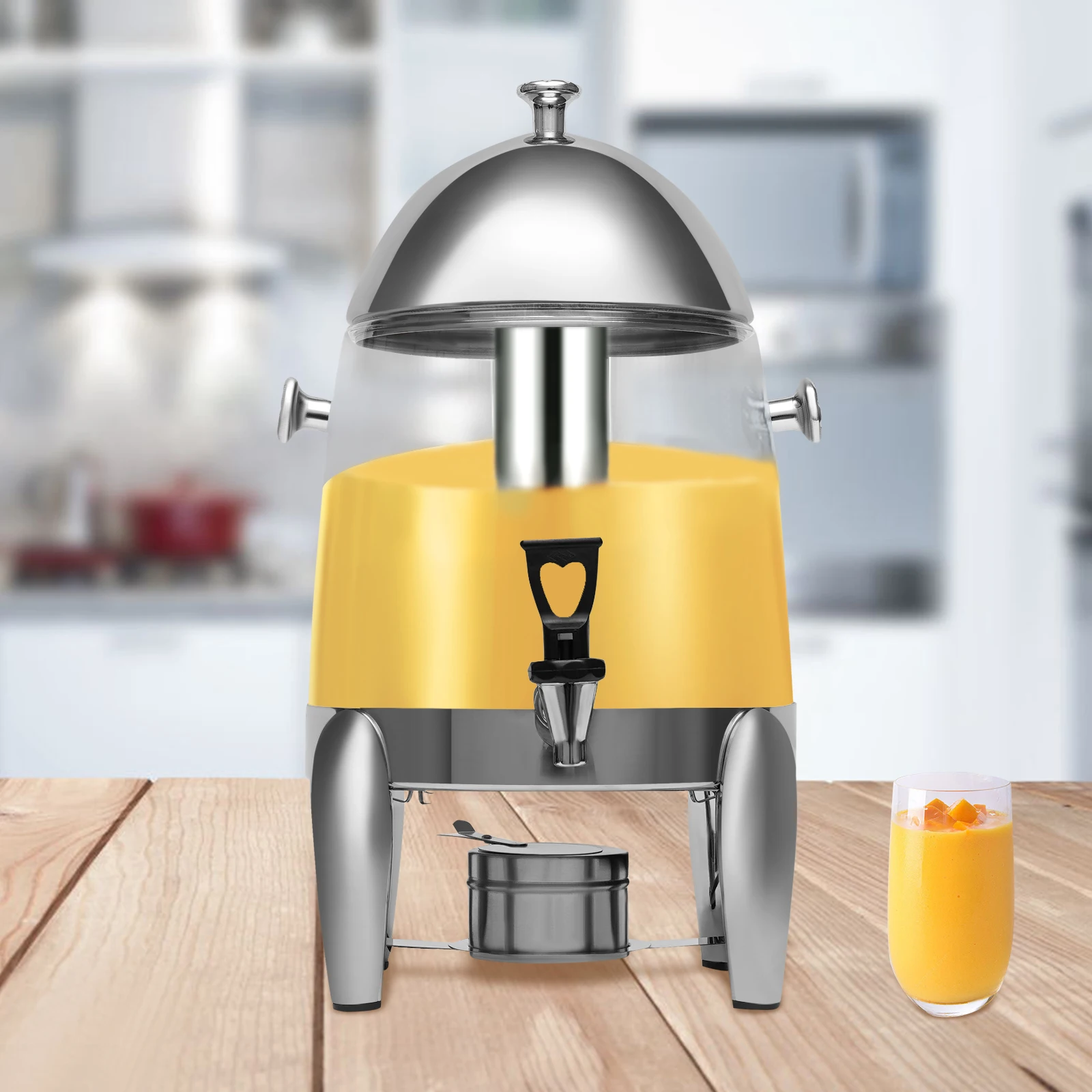 

Heated Juice Cauldron PC Transparent Juice Container Hot Beverage Dispenser Coffee Chafer Urn Electric for Coffee and Juice