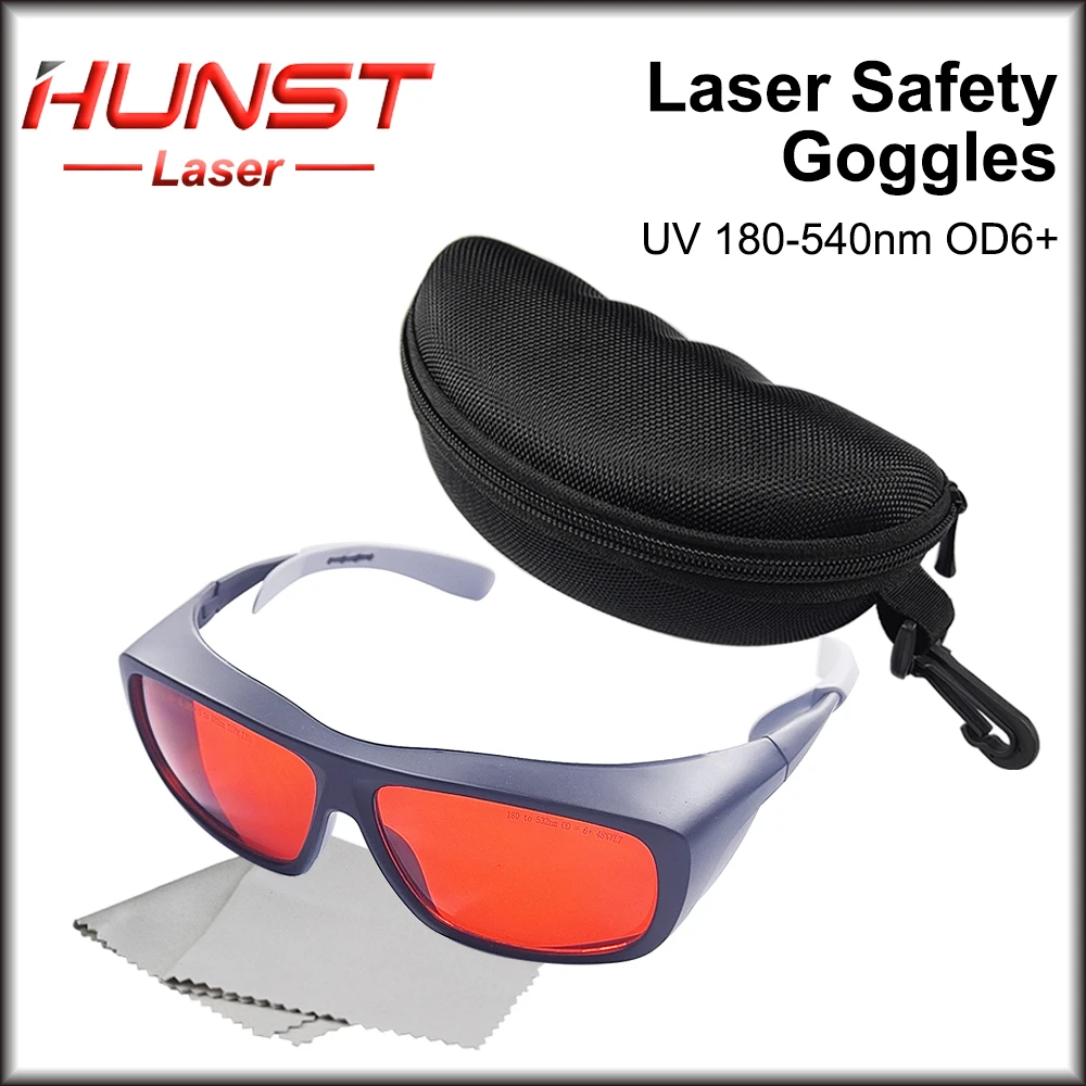 HUNST 355 & 532nm Laser Goggles Medium Size Protective Glasses Shield Protection for UV & Green Laser Safety Goggles.