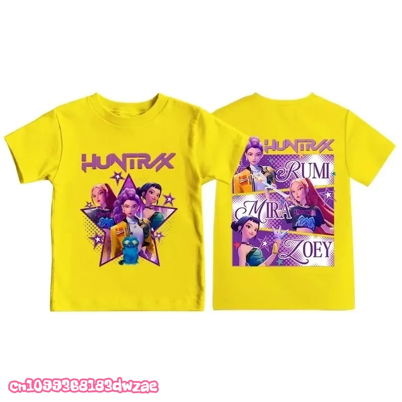 Kpop Demon Hunters Print Graphic Tshirt Summer Kids Clothes 2025 Movie T Shirt Girls Boys Short Sleeve Tops Comfortable T-shirt image 5