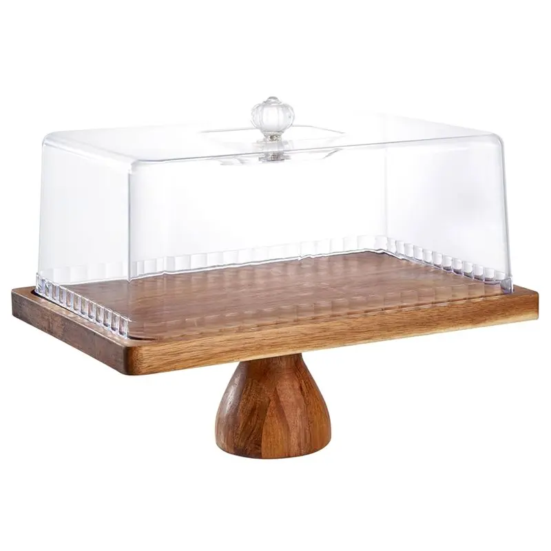 

Набор для десертного стола FYBL, подставка для торта с крышкой, прямоугольный многофункциональный держатель для торта 13 дюймов, разделочная доска 2-в-1