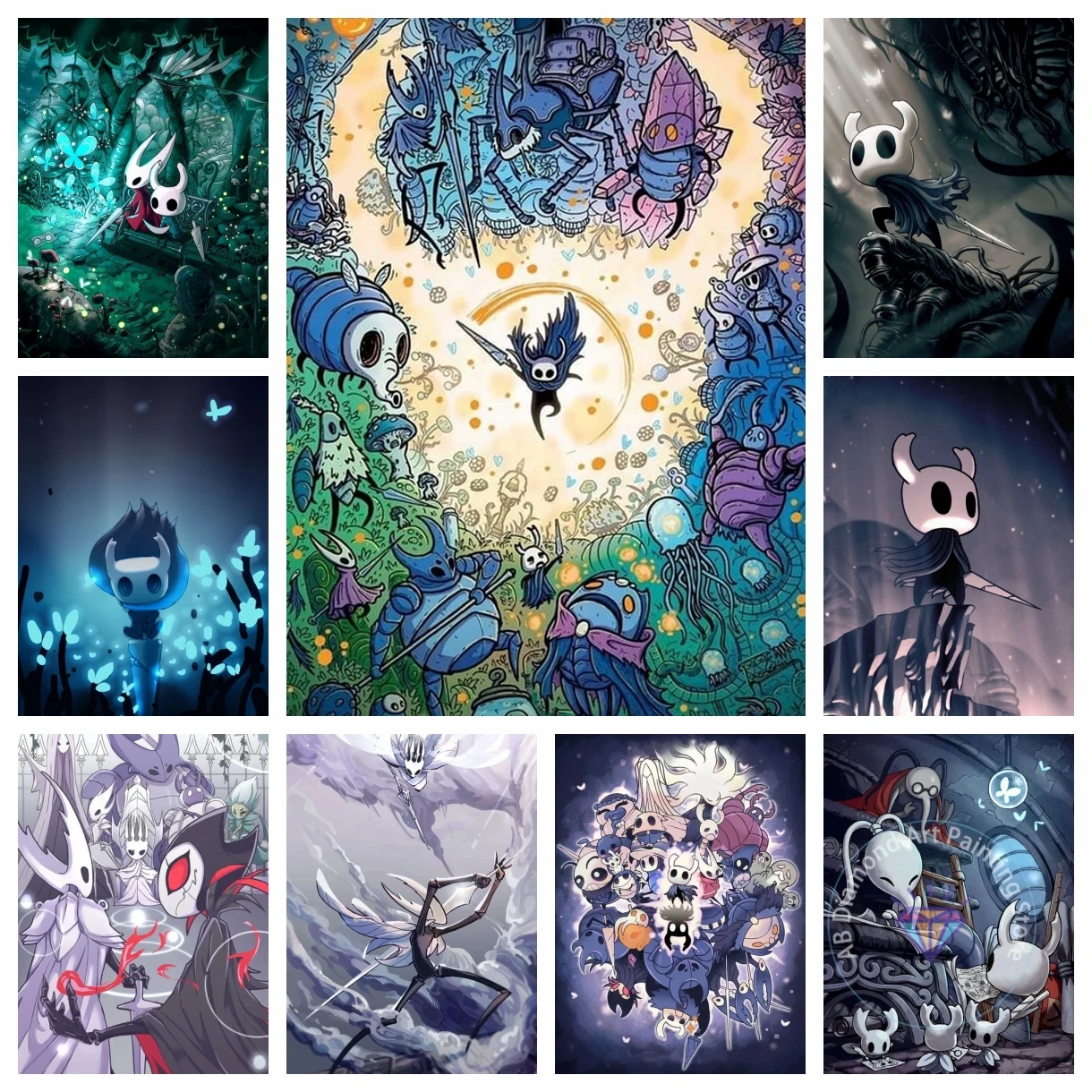 

2024 Hollow Knight Game 5D DIY AB Diamond Painting Full Diamond Mosaic Art Embroidery Cross Stitch Kit Home Decor Gift