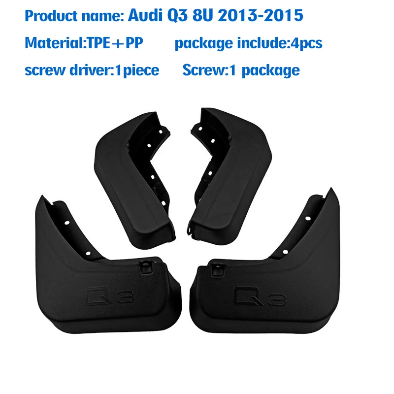 FOR Audi Q3 8U 2013 2014 2015 Mudguard Fender Mud Flap Guards Splash Mudflaps Car Accessories Front Rear 4pcs