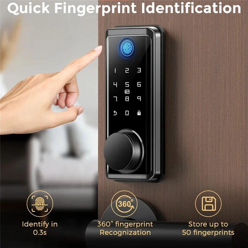 

Best Of 2025-Electronic Door Lock For Tuya Lock With Deadbolt Lock Fingerprint Lock Keyless Entry With Smartlife App Remote Unlo