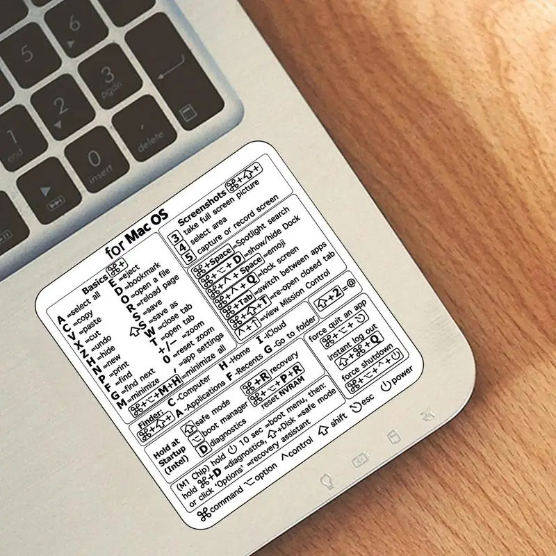 Shortcut Sticker 2023 Word/Excel Quick Reference Guide Keyboard Shortcut No-Dirt Adhesive Compatible With 13-16 Inch Air/Pro