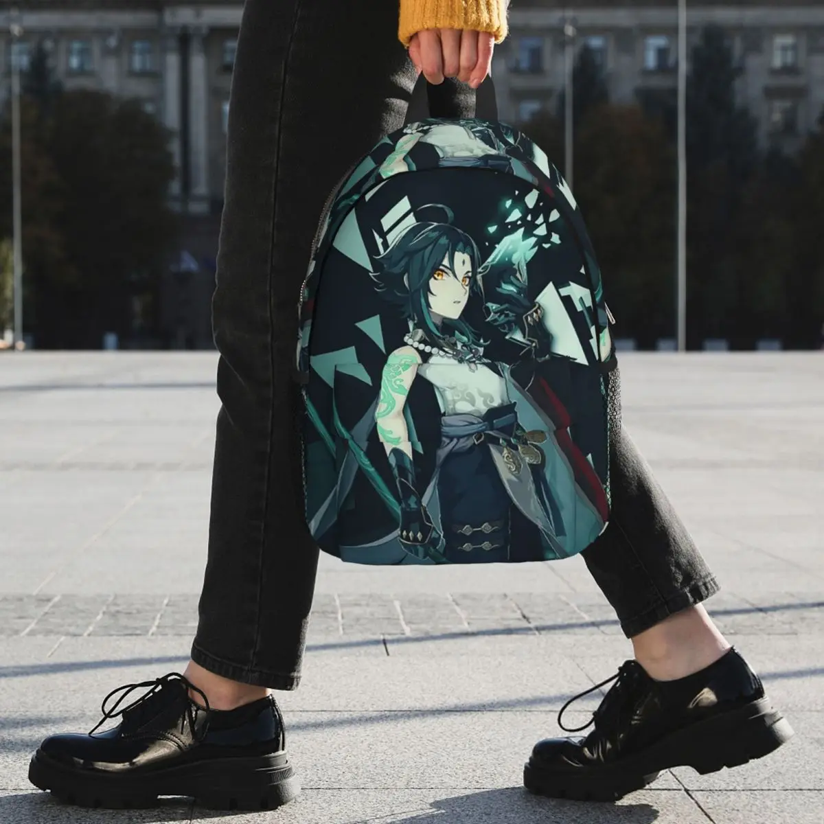 Genshin Impact Xiao Backpack Student BookBag Boys Girls School Bag Computer Shoulder Bags