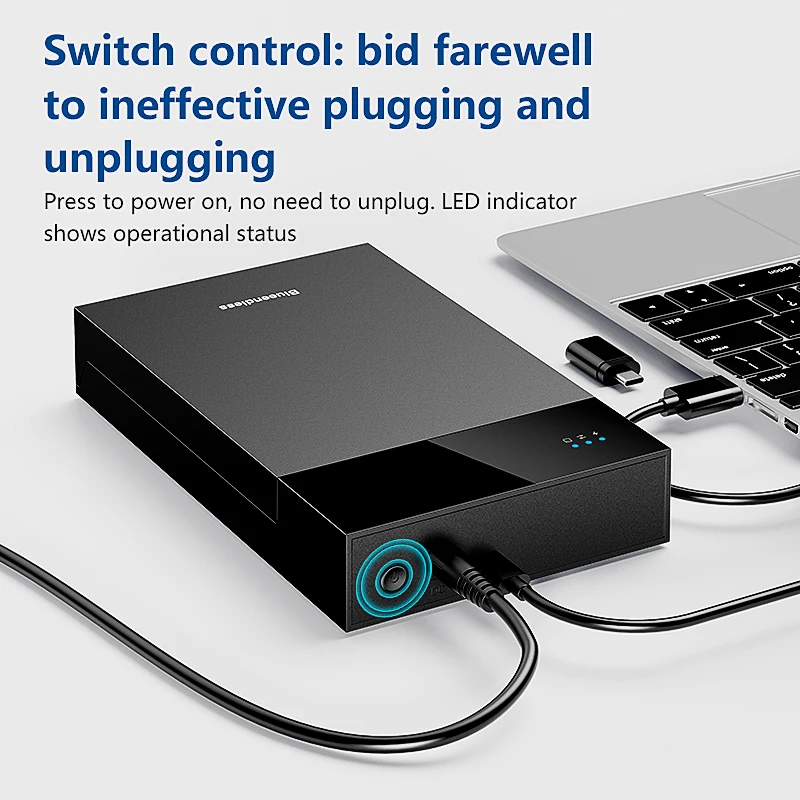 Blueendless External HDD Case 2.5/3. 5 HDD/SSD box support 20TB  type C to SATA Adapter tool free Hard disk drive enclosure image 5
