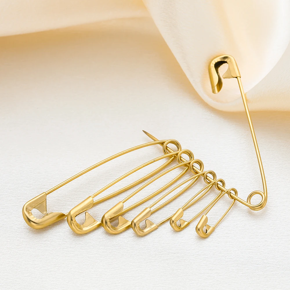 Long Paper Clip Pins para DIY Fazer Jóias, Aço Inoxidável, Cor do Ouro, Acessórios de Segurança, Descobertas Suprimentos, Atacado, 20 Pcs, 50Pcs