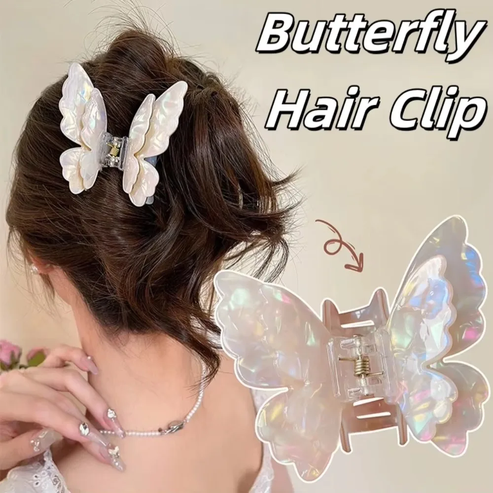 

1PC Elegant Fairy Butterfly Color Changing Hair Claw Acetate Sweet Princess Butterfly Crab Hair Clips Hairpin Hair Accessories