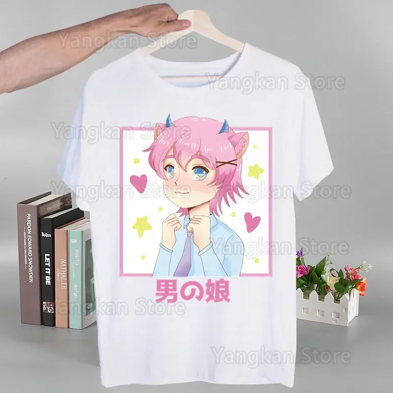 Femboy Fairycore Gothic Fairy Grunge Tshirts Men Shirt Harajaku Mens Clothing Summer Streetwear Casual Loose Print Tee Short