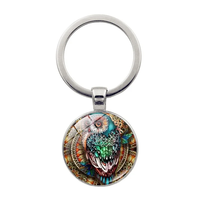 

Glass Dome Keychains Handmade Men Jewelry Car Key Holder Souvenir For Gift