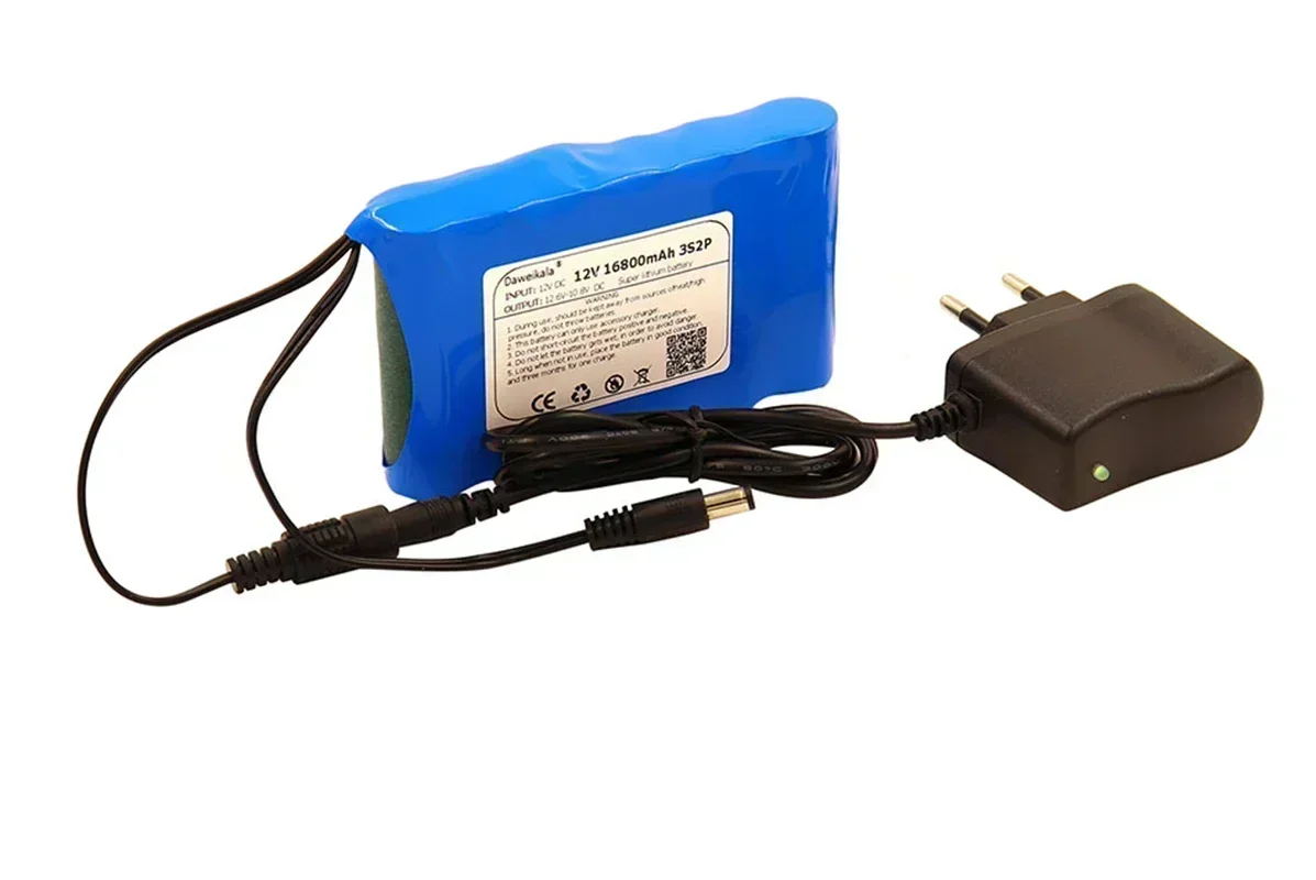 2024 DC 12V 18650 Battery Pack 16800mAh Rechargeable Batteries 12.6V PCB Lithium Battery Pack Protection Board +12.6V 1A Charger image 5