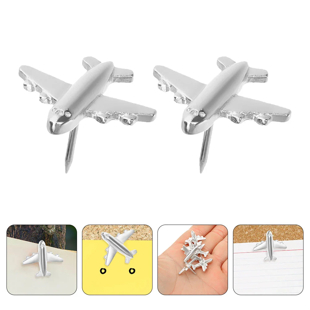 24 Pcs Creative Decorative Push Pins Thumbtacks Airplane Pushpin Shaped Pushpins Cute
