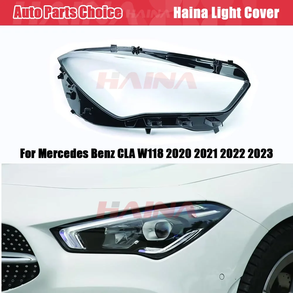 

Аксессуары для автомобилей Mercedes Benz CLA W118 2020 2021 2022 2023, стеклянная крышка для передних фар, прозрачные колпачки для абажура