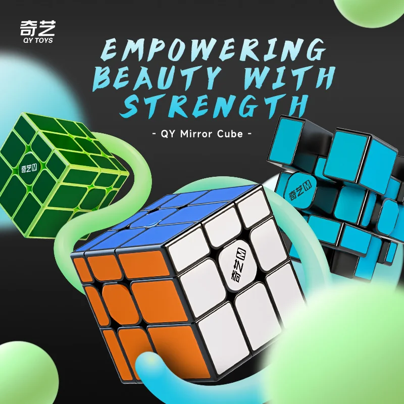 Qiyi pintado espelho de porcelana 3x3 cubo mágico magnético quebra-cabeça velocidade cubo mágico brinquedos para crianças aniversário presentes natal