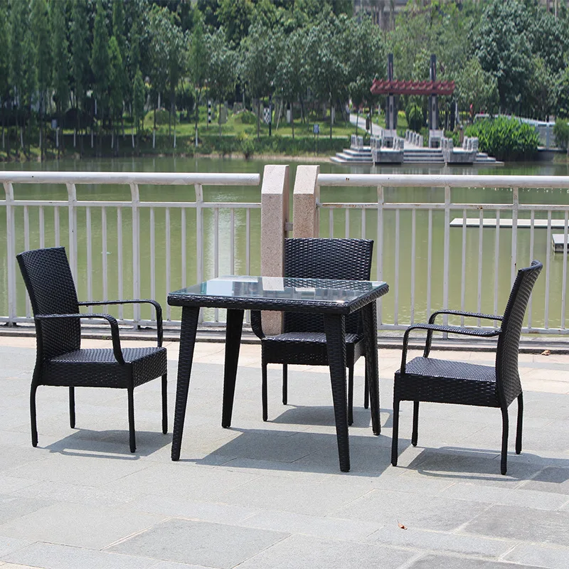 

Balcony rattan chairs three five-piece set outdoor rattan tables and chairs terrace courtyard