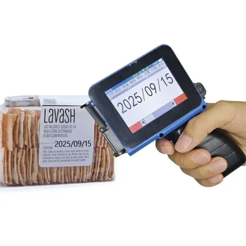 Handheld Smart Mini Spray Printer Date Coding Machine Automatic Small Cap Plastic Bag Easy Pull Can Bottom Relief Surface Spray