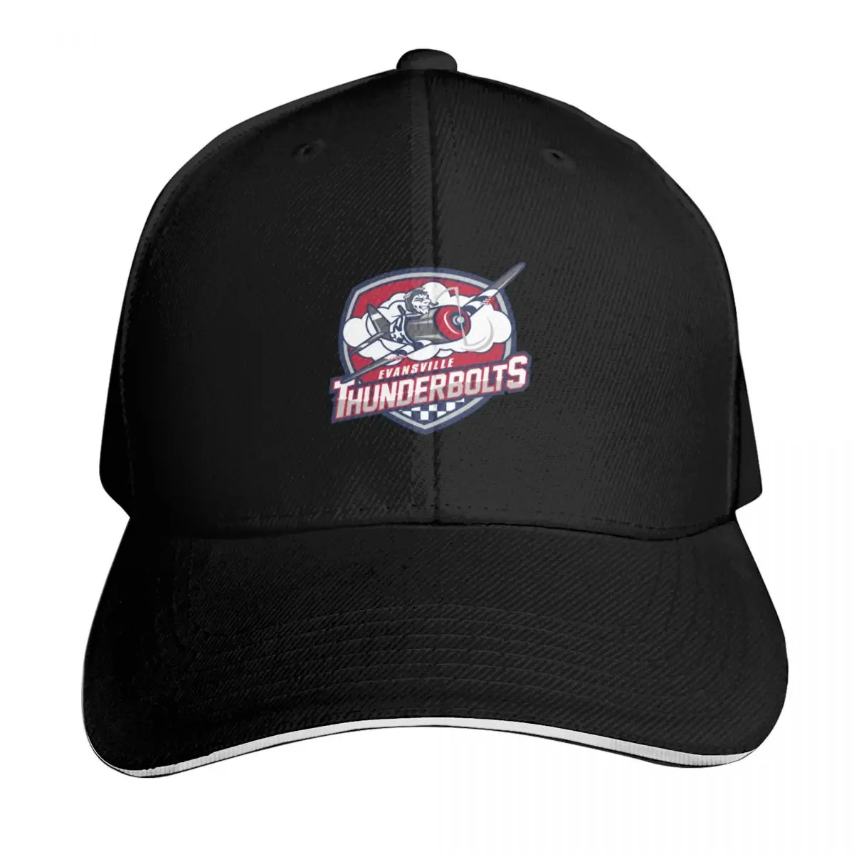 

Evansville Thunderbolts logo Baseball Cap Rave Mountaineering Hat Beach Snapback Cap For Women 2026 Men's