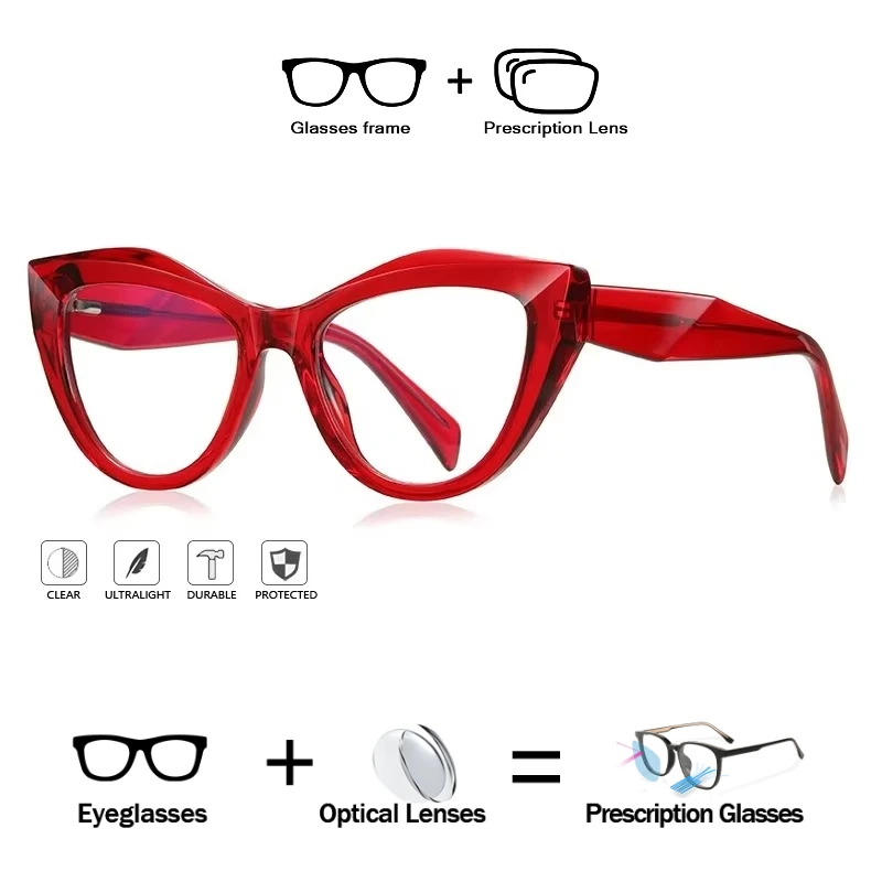 Lunettes de vue progressives YONGLAN, verres optiques personnalisés anti-lumière bleue pour myopie, lunettes pour femmes en acétate, style œil de chat