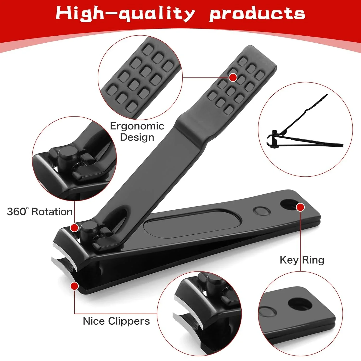 미니 그루밍을 위한 고품질, 세련되고 편리한 휴대용 7피스 가죽 매니큐어 세트 - 손톱깎이 및 미용 도구 - Perfe