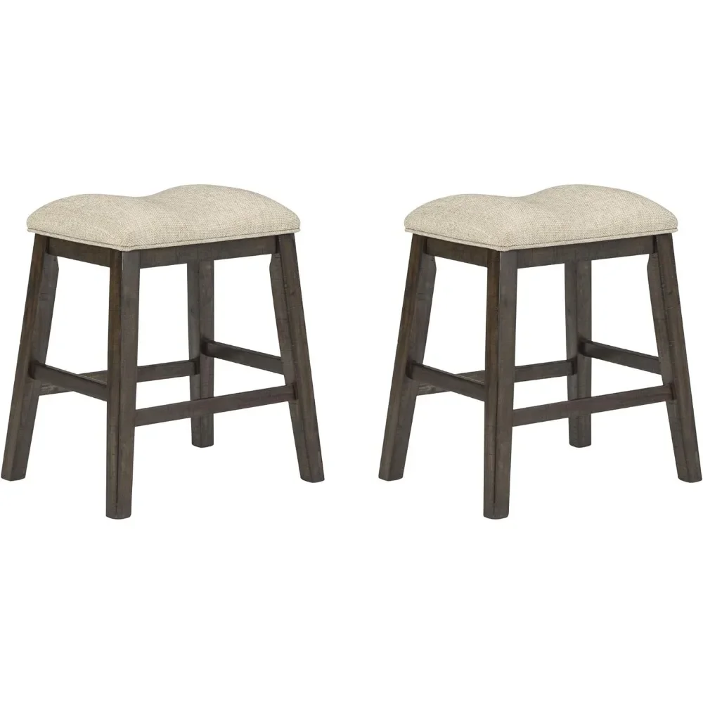 

Rokane Modern Farmhouse 24" Counter Height Upholstered Barstool, 2 Count, Light Brown