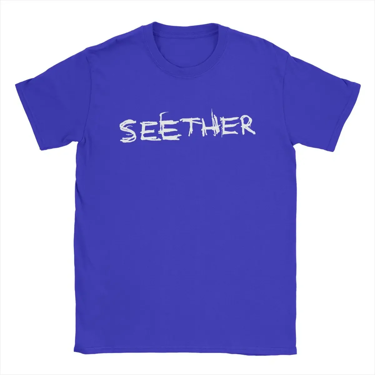 SEETHER Men's T Shirt Funny Tees Short Sleeve Crewneck T-Shirt Cotton Summer Tops Short Sleeve printing Cartoon New Arrival