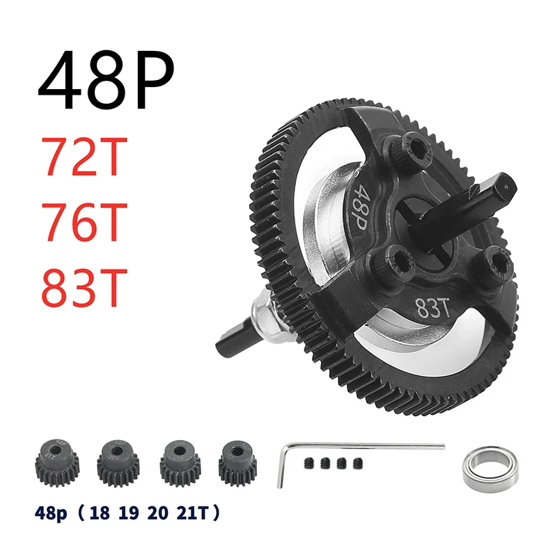 

Steel 48P 72T 76T 83T Spur Gear Slipper Clutch and Pinion Gear for 1/10 Traxxas Ford Fiesta Telluride RC Car Upgrade Parts