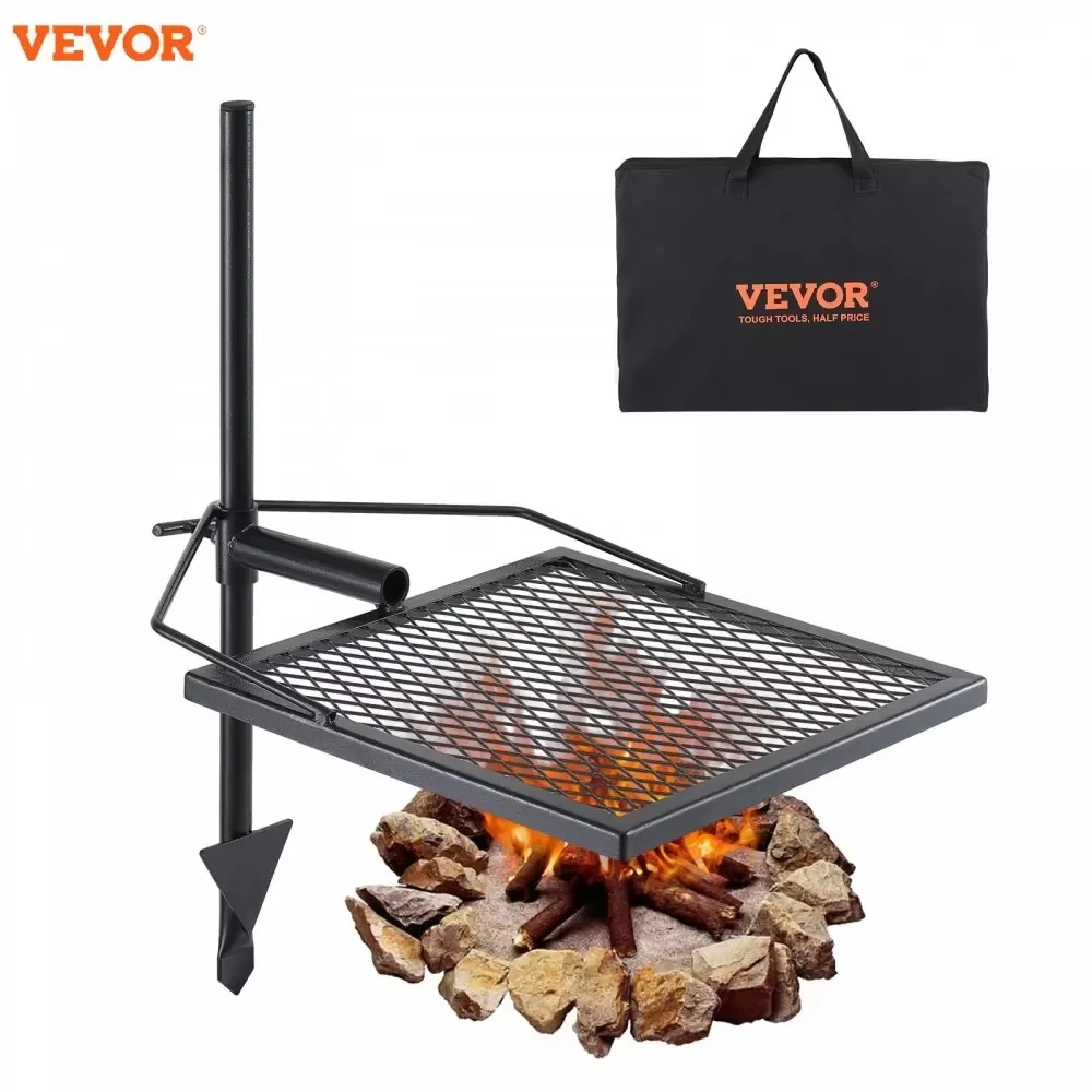 

VEVOR Swivel Campfire Grill, Fire Pit Grill Grate over Fire Pits, Heavy Duty Steel Grill Grates, 360° Adjustable Open Fire Outdo
