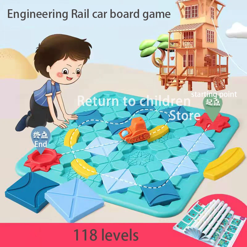 

New Engineering Vehicle Road Design Desktop Game Maze Planning Decryption Customs Clearance Children's Toy Gifts DIY Puzzle