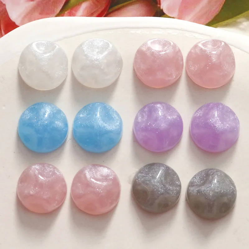 

Wholesale 100pcs/lot 16mm color print geometry rounds shape resin flatback beads diy jewelry earring/hair accessory