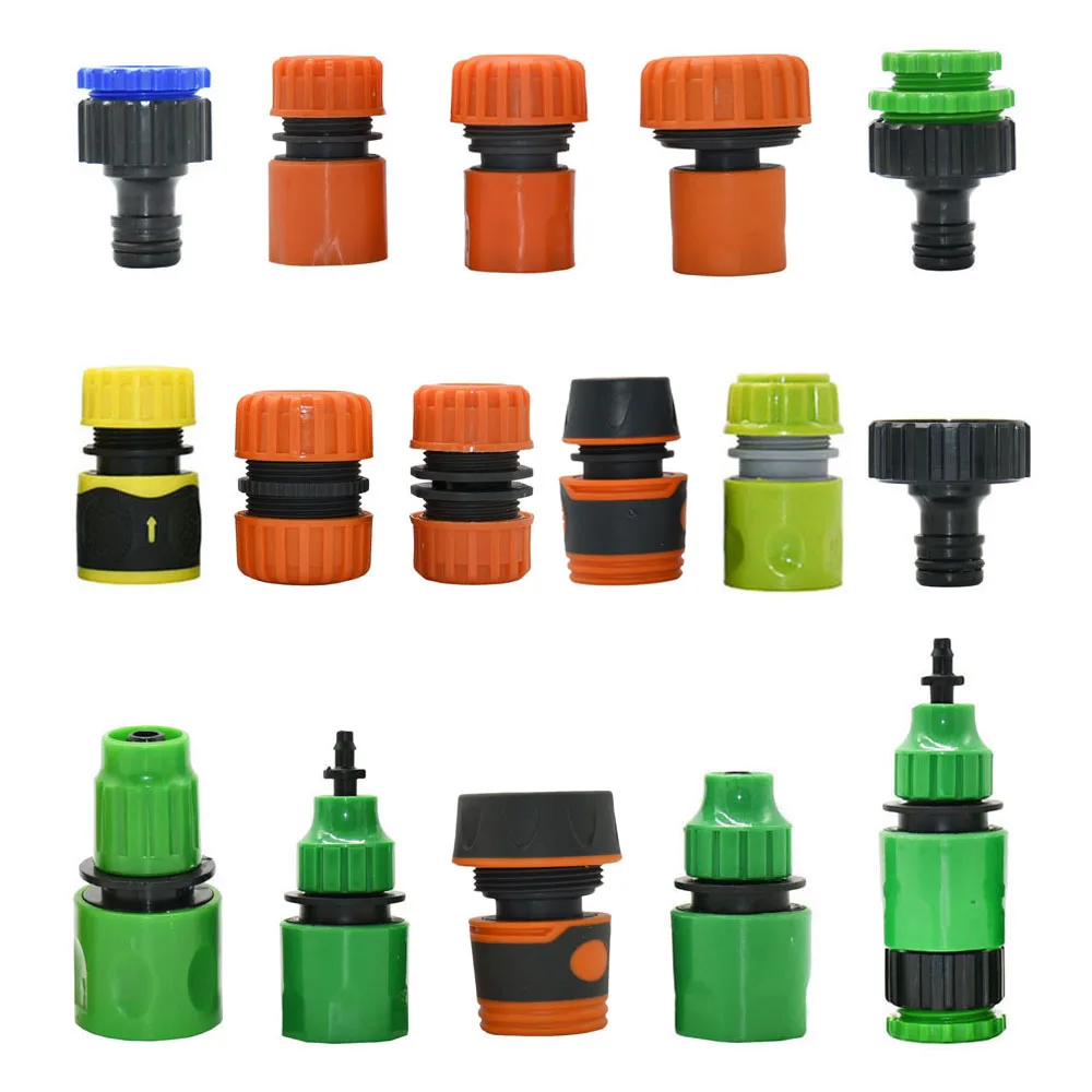 Irrigation Garden Hose Quick Connector 1/4 3/8 1/2 3/4 1 Inch Water Pipe Fitting Stop Connector Drip Irrigation System Coupler