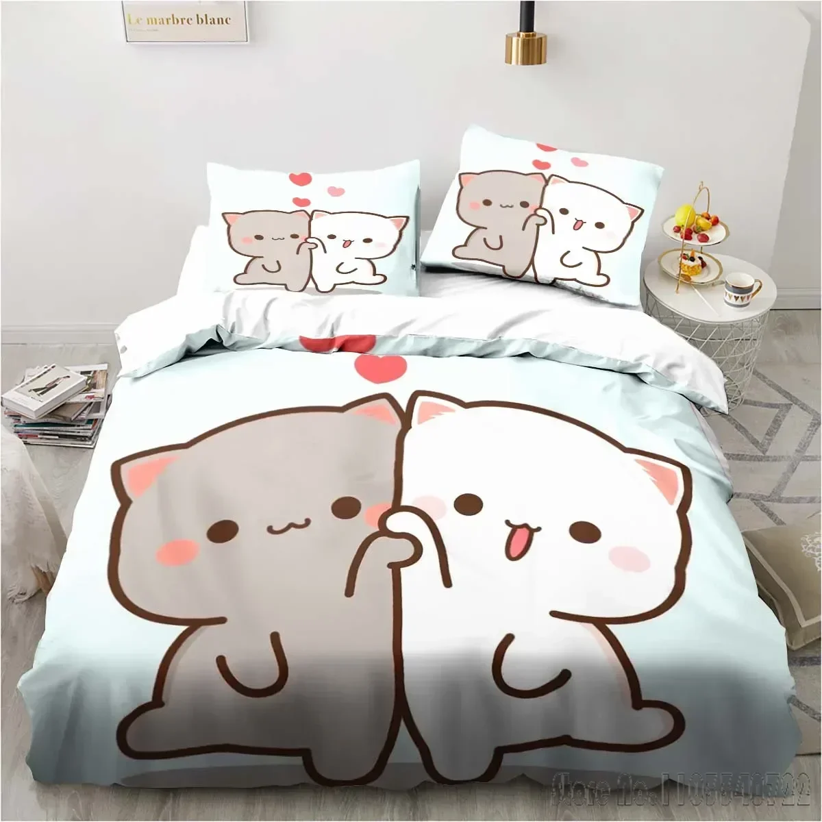 Bubu Dudu Cartoon Cute Bear Kawaii Christmas Duvet Cover Set HD Comforter Cover for Kids Bedding Sets Bedclothes Bedroom Decor