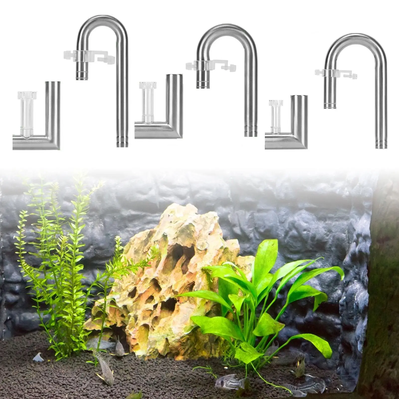 

Набор выходной трубки для водной лилии, посаженные аквариумы из нержавеющей стали, гибкая установка, универсальная регулируемая масляная пленка для удаления