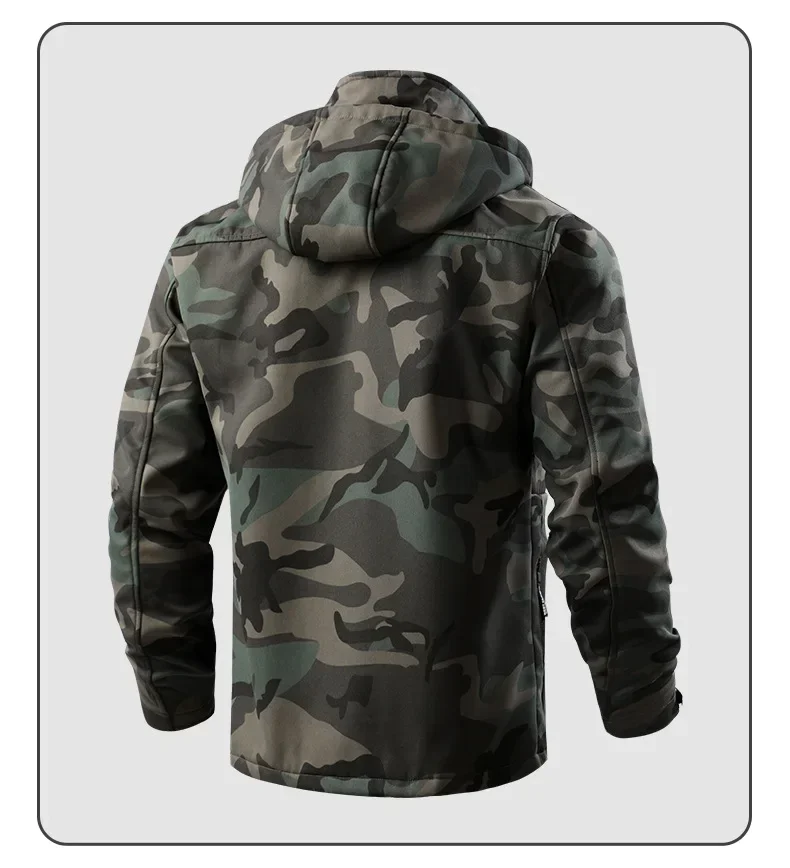 Wasserdichtes Herren-Arbeitskleidungsset mit warmem Faltenfutter für Herbst- und Winter-Outdoor-Radfahren, langlebiges Set für Herren-Winterset – Detail 21