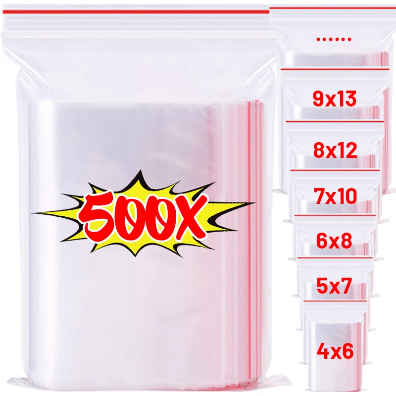 Wholesale Self Sealing Clear Plastic Poly Bag Resealable Zip Bags Food Storage Pill Jewelry Package Reclosable Vacuum Fresh Sack