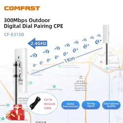 COMFAST CF-E315D 1KM Point à Point Numérique Longue Portée Extérieure CPE Sans Fil I-Bridge 300Mbps WIFI CPE WAP FI Antenne Nanostation