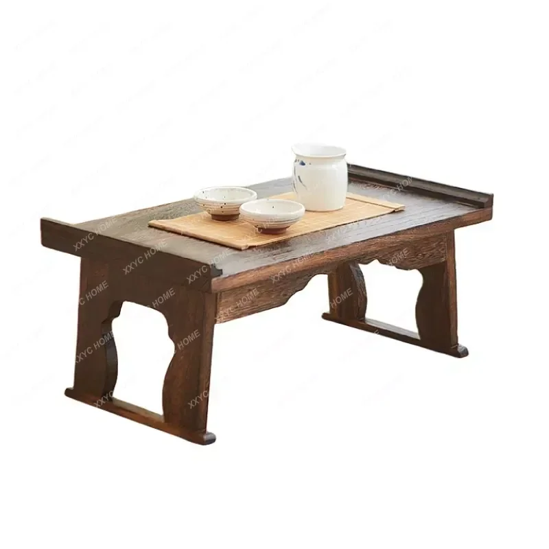 

Asian Antique Furniture Japanese Floor Tea Table Folding Leg Rectangle Living Room Furniture Wooden Coffee Center Table Foldable