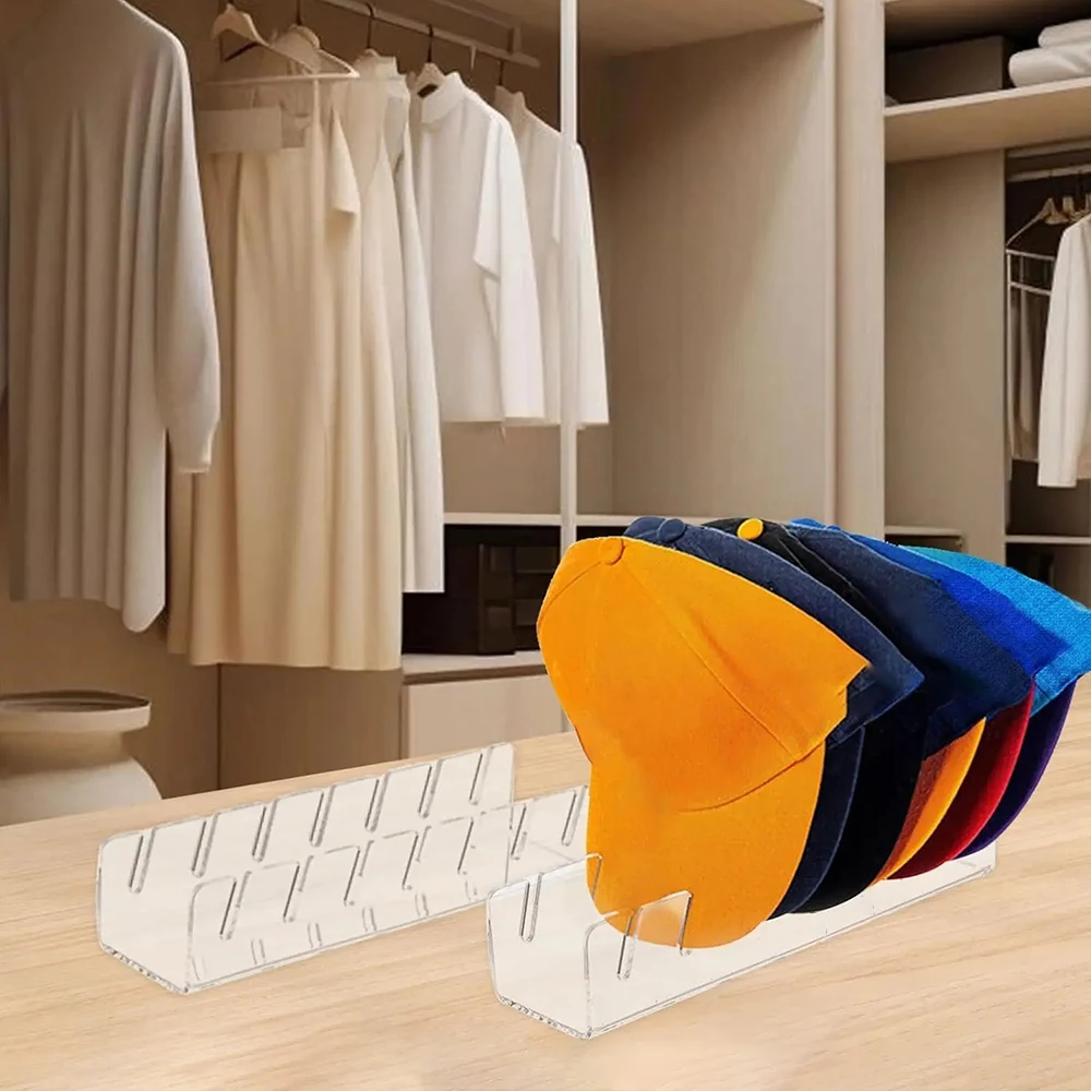 غطاء أكريليك شفاف تخزين عرض موقف غطاء منظم الرف حامل قبعة بيسبول منظمة التخزين رف أكريليك