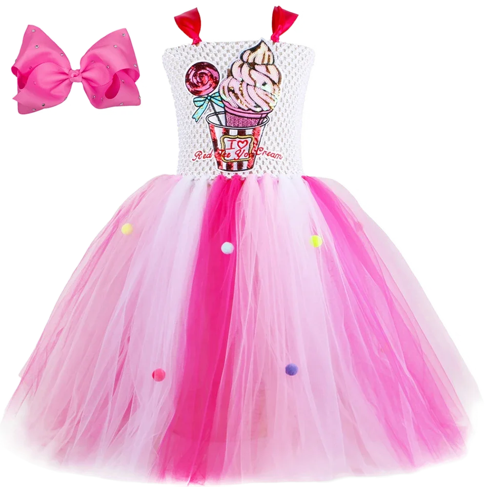 Girls Purim Carnival Dress Sweet Candy Lollipop Girls Clothing Princess Festival Party Kids Fancy Costume For 3-10Y