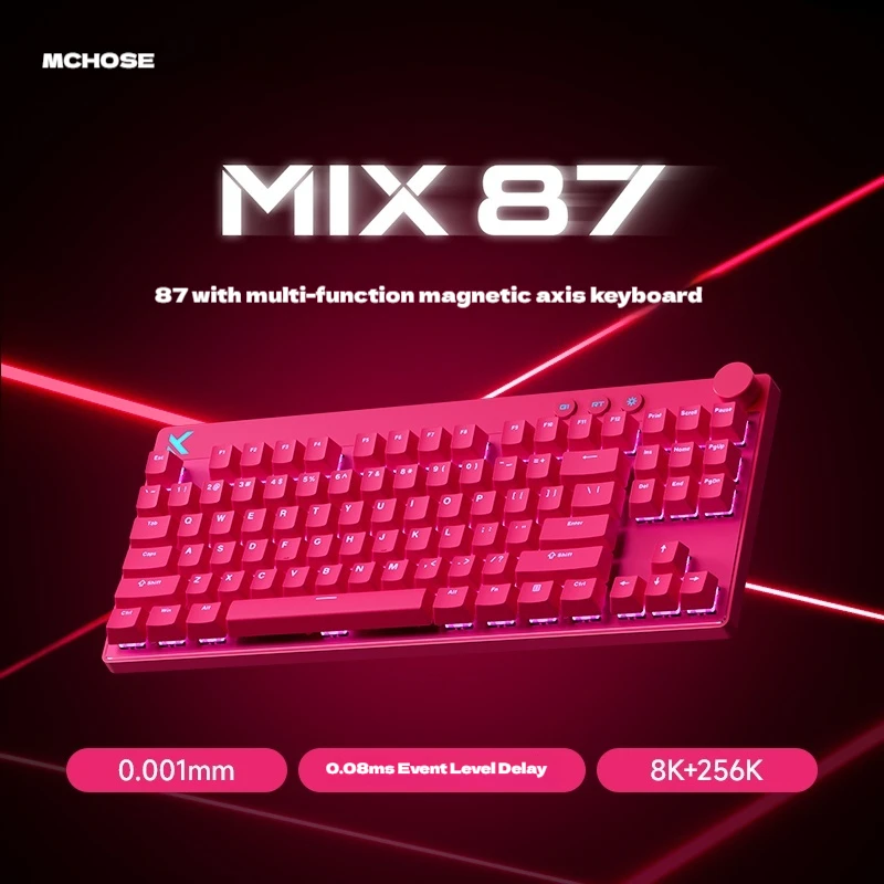 Mchose Mix 87 Magnetic Axis Esports Mechanical Keyboard 8khz Customization Rgb Event-Level Low Latency Exclusive For Games Gift