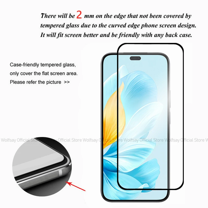 2/4PCS Tempered Glass For Honor 200 Lite Screen Protector For Honor 200 Lite 5G Full Glue Glass Protector For Honor 200 Lite