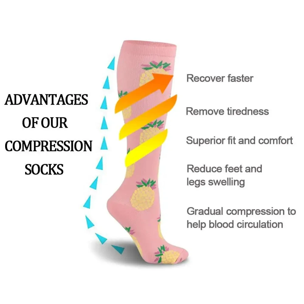 Compression Socks For Men Women Elastic Exercise Varicose Veins Nurse Socks Outdoor Sports Running Mountaineering Cycling Travel