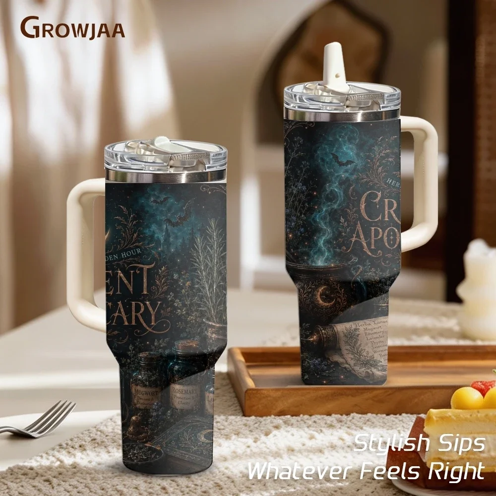 Herbal Moon Magic Potions Vacuum Flasks 40oz 3rd Gen Vacuum Insulated Stainless Steel Tumbler Cup With Handle Straw Lid