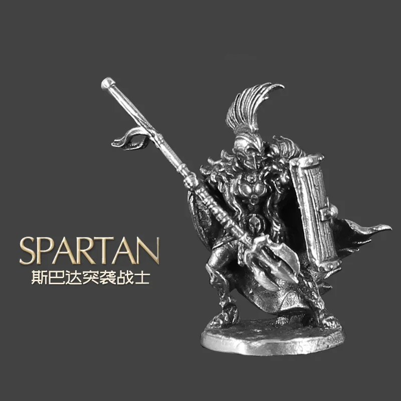 Figuras de acción de Metal de soldado Sparta, modelo de guerra de Cuproníquel, pieza de ajedrez, modelo en miniatura, accesorios de adorno, estatuilla creativa de juguete